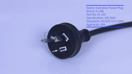 Rallonge transparente australienne 10A 250V équipée d'une lumière LED