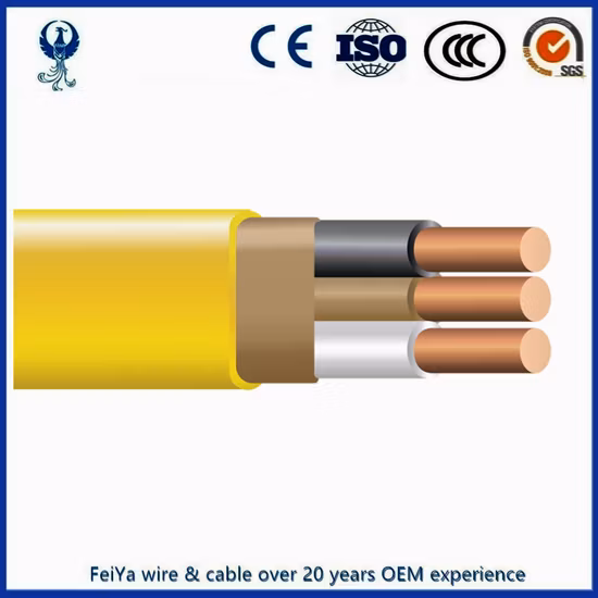 Jauge électrique 600 volts 14/2 12/3 12/2 avec fil de cuivre jaune 63 Nm